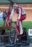 Mistrzostwa Polski w Kolarstwie Torowym 7-9.09.07 Szczecin; n/z rozgrzewajacy si Rafa Ratajczyk (Gryf Szczecin)