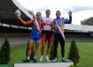 Mistrzostwa Polski w Kolarstwie Torowym 7-9.09.07 Szczecin; n/z dekoracja  1 m. (w rodku) Rafa Ratajczyk
