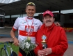 Mistrzostwa Polski w Kolarstwie Torowym 7-9.09.07 Szczecin; n/z zoty medalista w wycigu na 40 km Rafa Ratajczyk i trener Waldemar Mosbauer