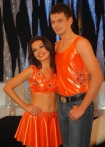 Taniec na Lodzie TVP2 n/z Katarzyna Glinka i ukasz Dziobek , 2007-11-09, Warszawa, Polska