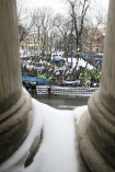 Krakw, 19 luty 2009, Protest sub mundurowych w Krakowie przeciwko zmianom emerytalnym. Protesty odbyy si rwnoczenie w Krakowie i Gdasku. 

