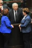 6. posiedzenie Sejmu VIII kadencji, Warszawa 21-12-2015; n/z Jaroslaw Kaczynski; Beata Szydlo