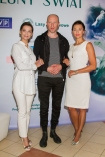 Konferencja pracowa nowego programu TVP1 - OCALONY ŚWIAT; Warszawa 28-08-2014; n/z: Cezary Kosinski; Olga Bonczyk