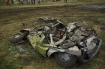 Zlot pojazdw militarnych i zabytkowych w Bielsku-Biaej dnia 29 lipca 2007 - Bielskie bonia - Inscenizacja Crash Tank - Fiat 126 po spotkaniu z czogiem