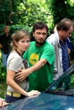 Zdjcie z planu najnowszego filmu Michaa Rogalskiego, Ostatnia Akcja. n/z Karina Kleszczewska oraz Micha Rogalski
